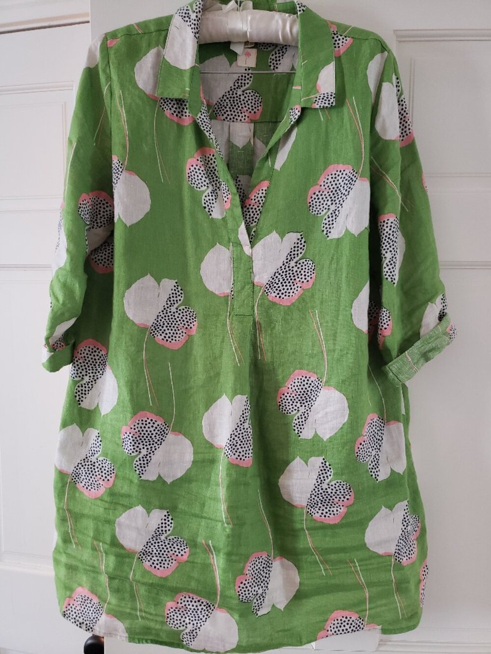 Colorful 100% linen print tunic